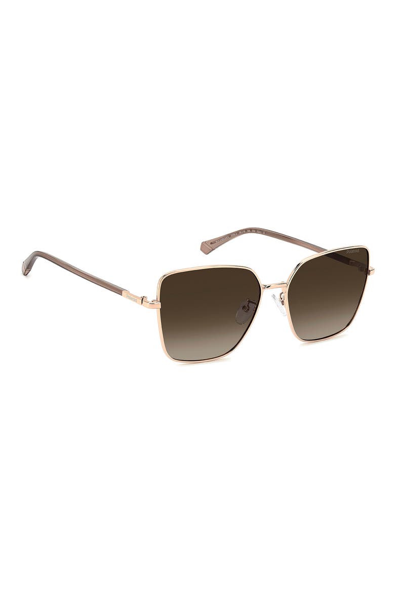 59mm Polarized Butterfly Sunglasses, Alternate, color, GOLD COPPER/ BROWN SF PZ