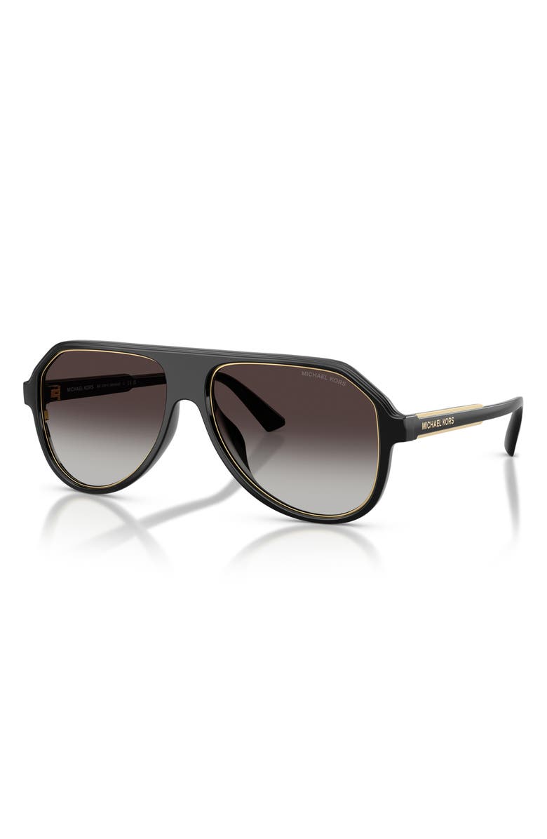 Michael Kors Molokai 59mm Gradient Pilot Sunglasses, Alternate, color, Black / Grey Gradient