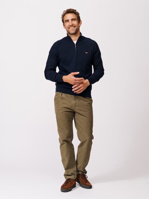 Aubin Bonby Zip Neck Sweater In Blue