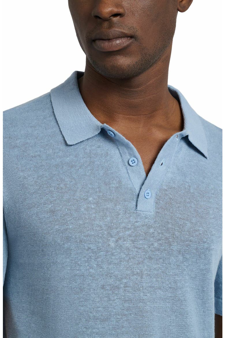 Linen Sweater Polo, Alternate, color, BABY BLUE