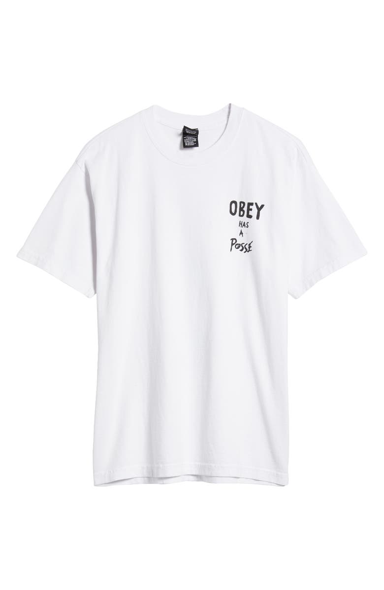 Obey has a Posse Cotton Graphic T-Shirt, Alternate, color, 