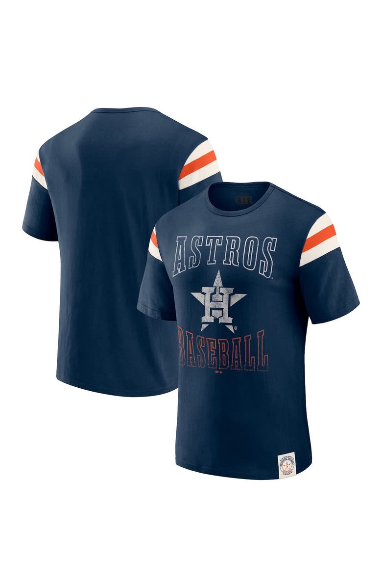 Darius Rucker Collection by Fanatics Men's Darius Rucker Collection by Fanatics Navy Houston Astros Distressed Sleeve Stripe T-Shirt, Main, color, Navy