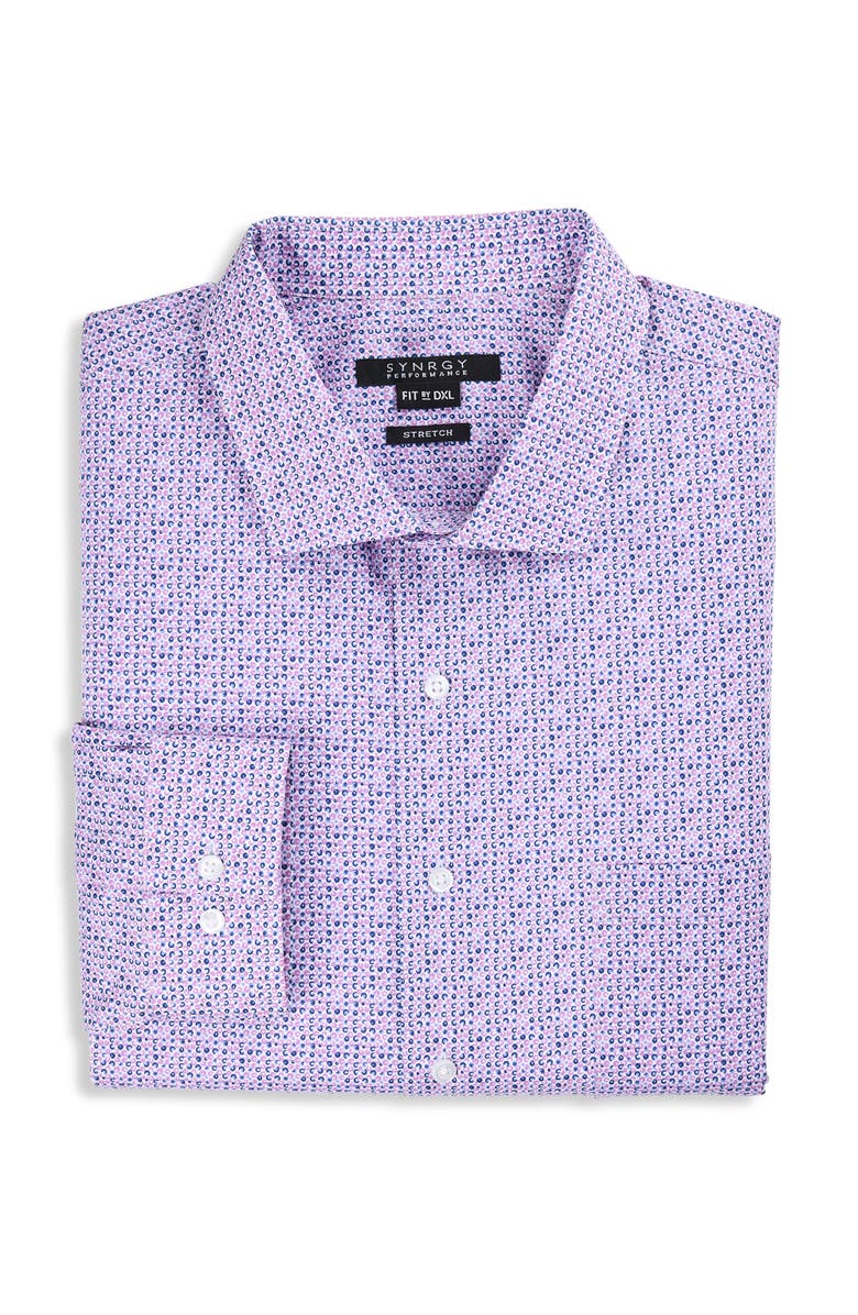 Synrgy by DXL Big & Tall Performance Dress Shirt, Main, color, Fuchsia