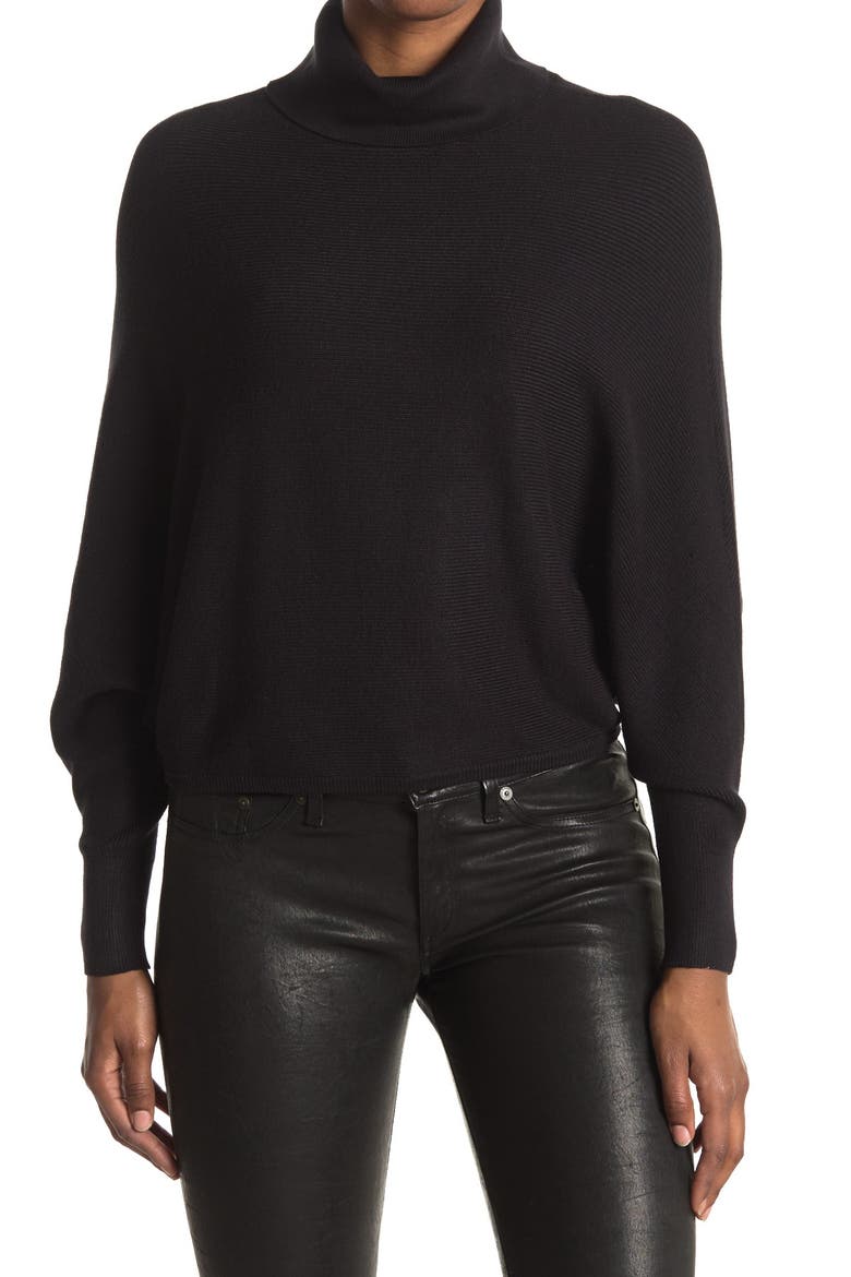 Easy Turtle Neck Pullover, Main, color, BLACK