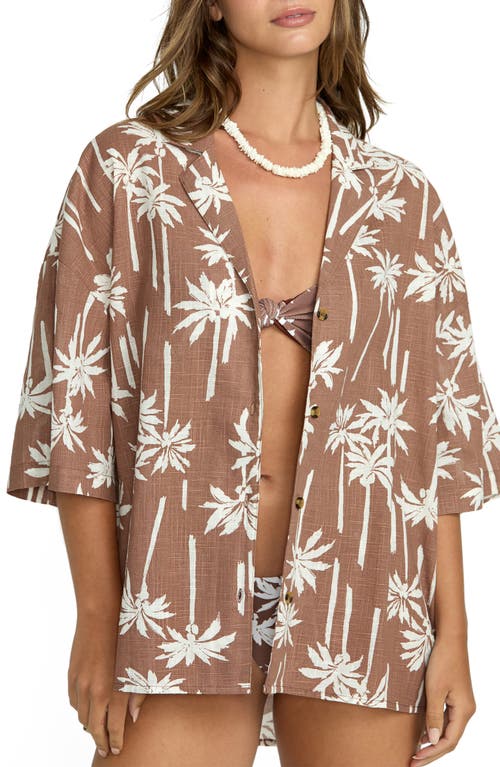 Billabong Beach Side Print Oversize Camp Shirt In Multi