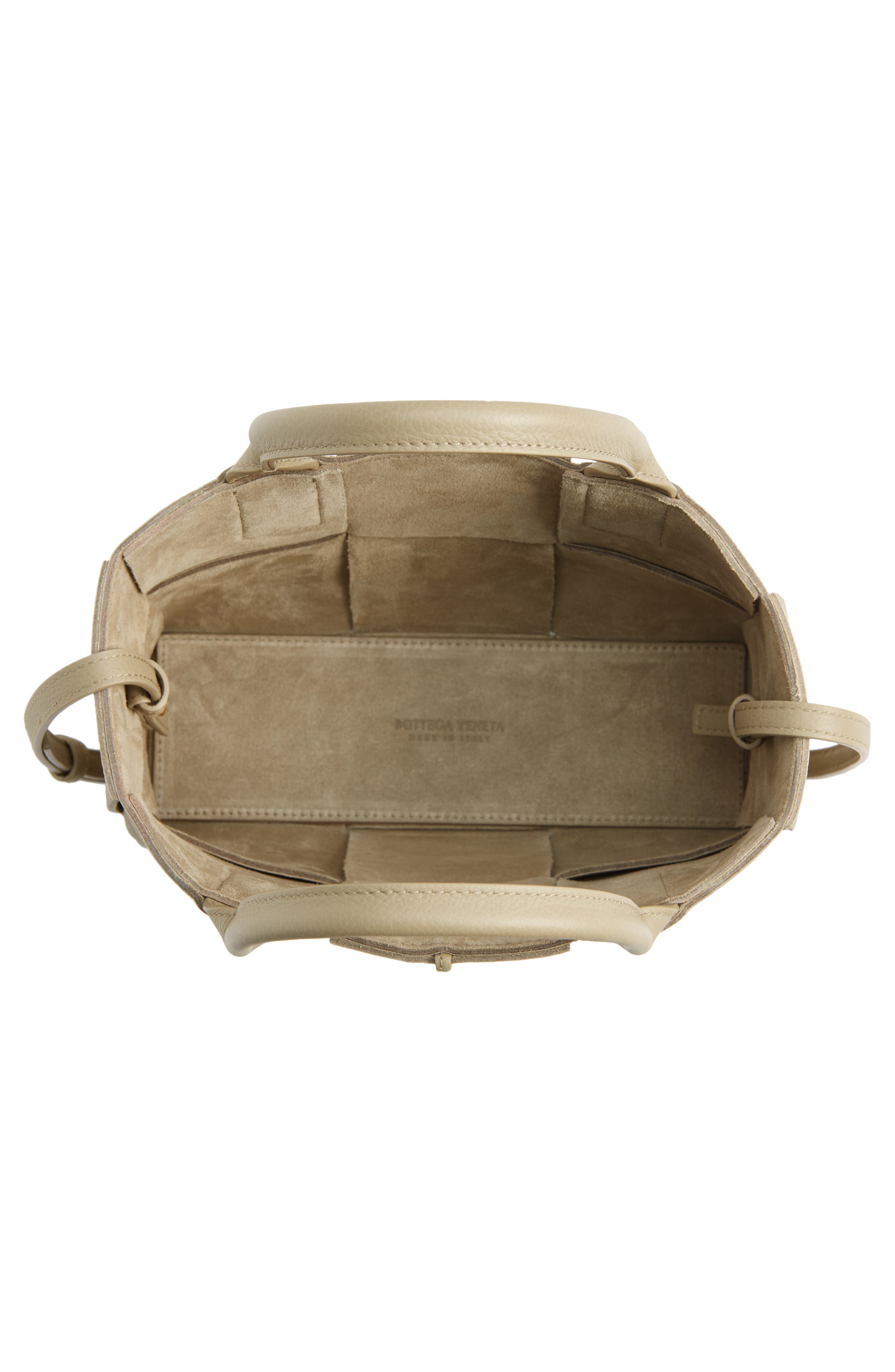 Arco Intrecciato Leather Tote, Alternate, color, TAUPE-GOLD