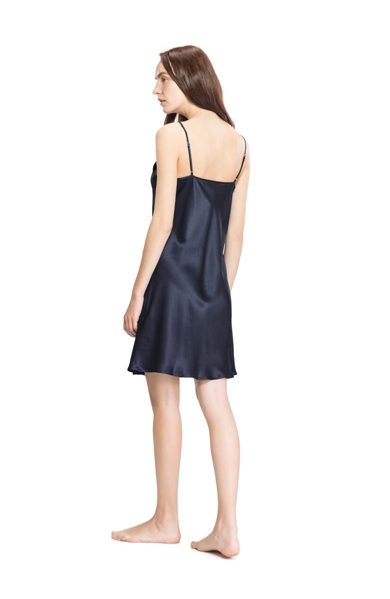 Lilysilk Women's Feminine Silk Chemise, Alternate, color, Navy Blue