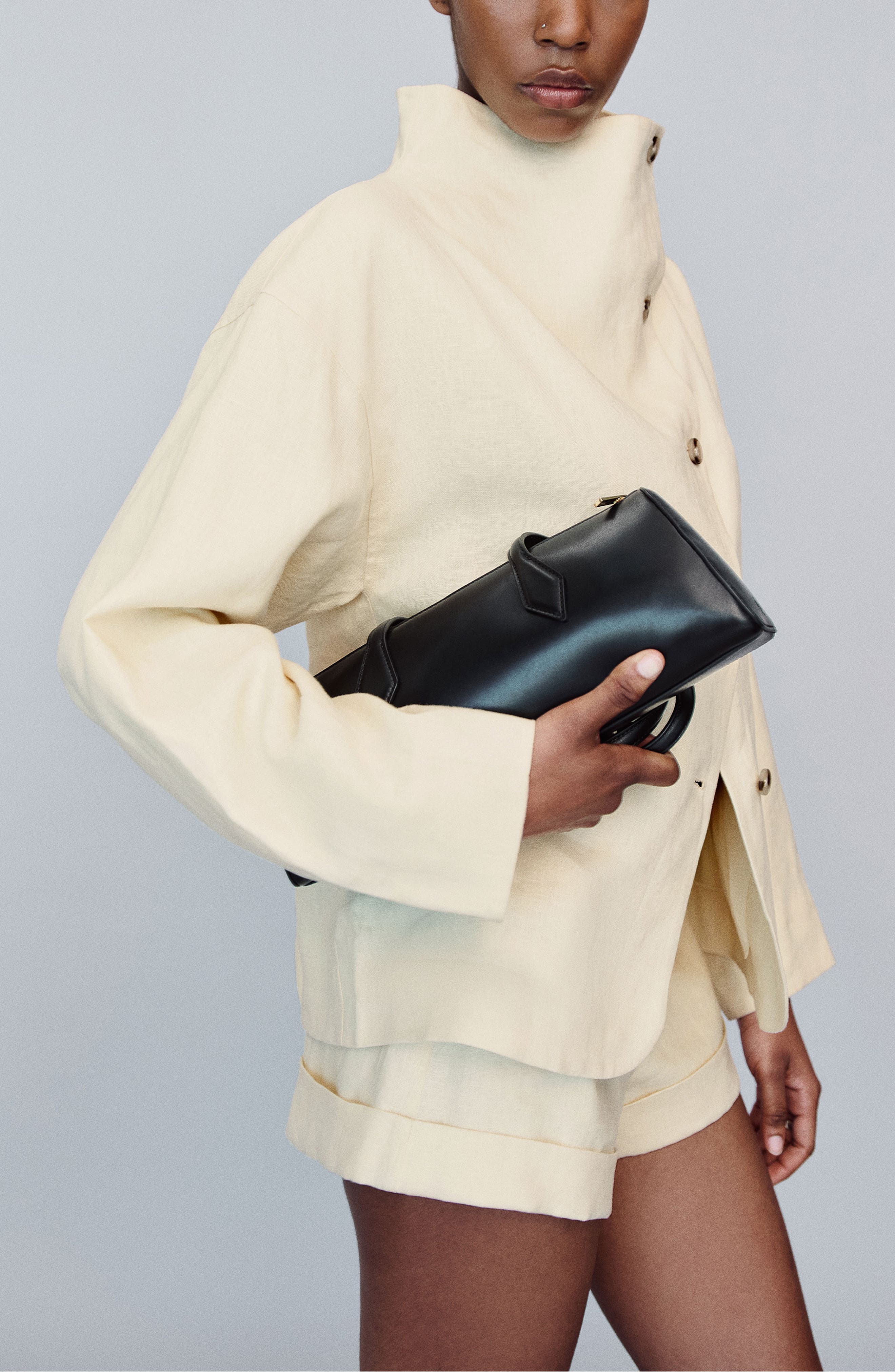 Sofia East/West Shoulder Bag, Alternate, color, BLACK LEATHER