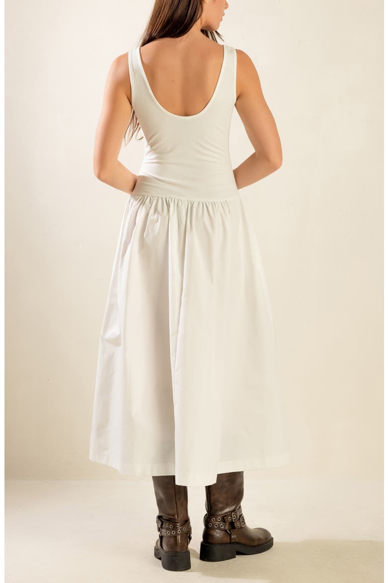 Sleeveless Mixed Media Maxi Dress, Alternate, color, WHITE