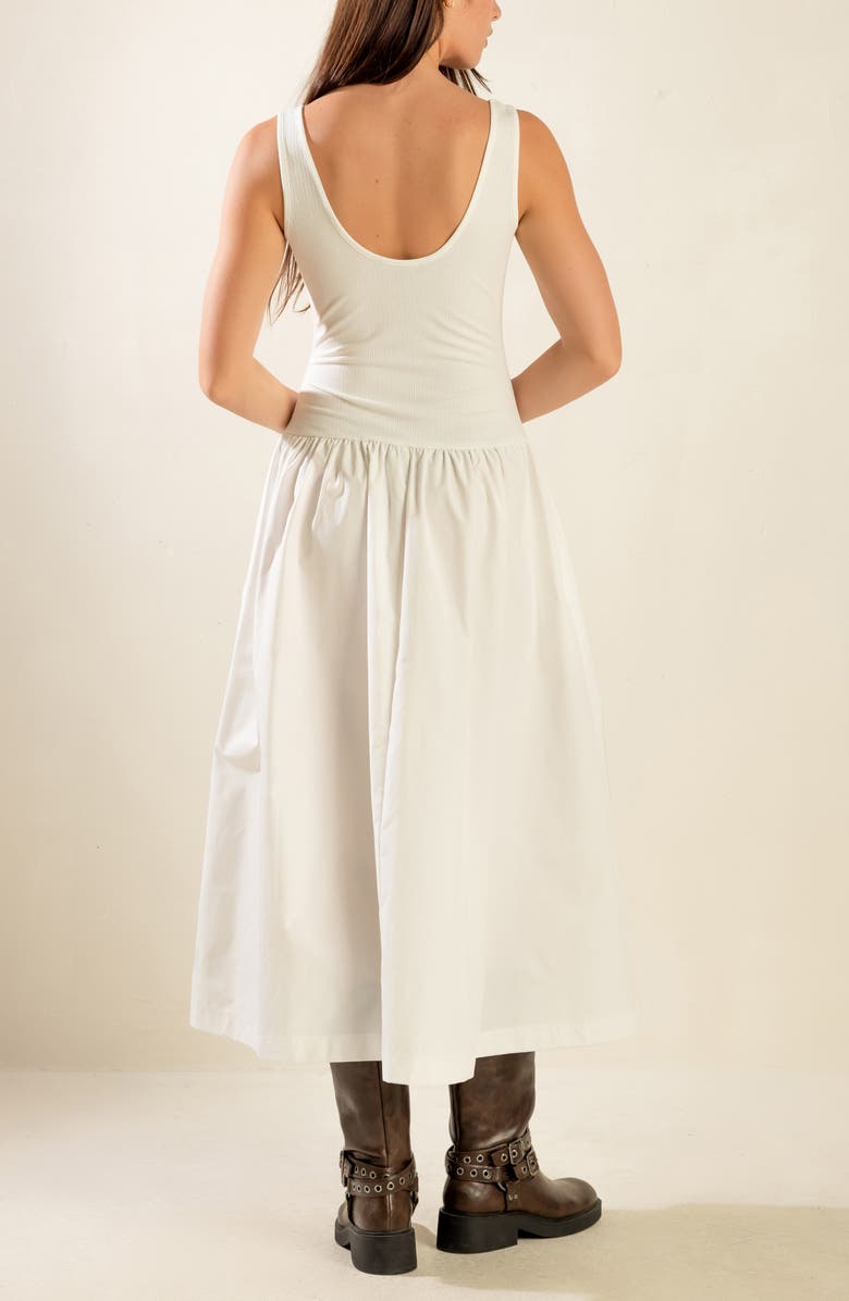 FREEMARKET Sleeveless Mixed Media Maxi Dress, Alternate, color, White