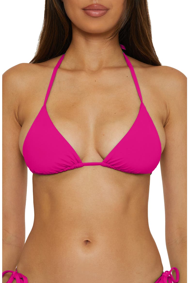 Color Code Triangle Bikini Top, Main, color, HIBISCUS