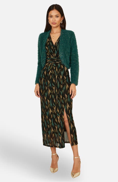 Metallic Fluffy Eyelash Bolero