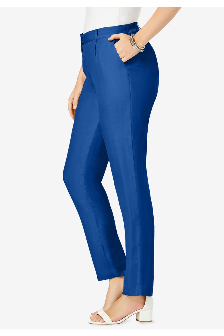 Linen Pleat-Front Pant, Alternate, color, BLACK