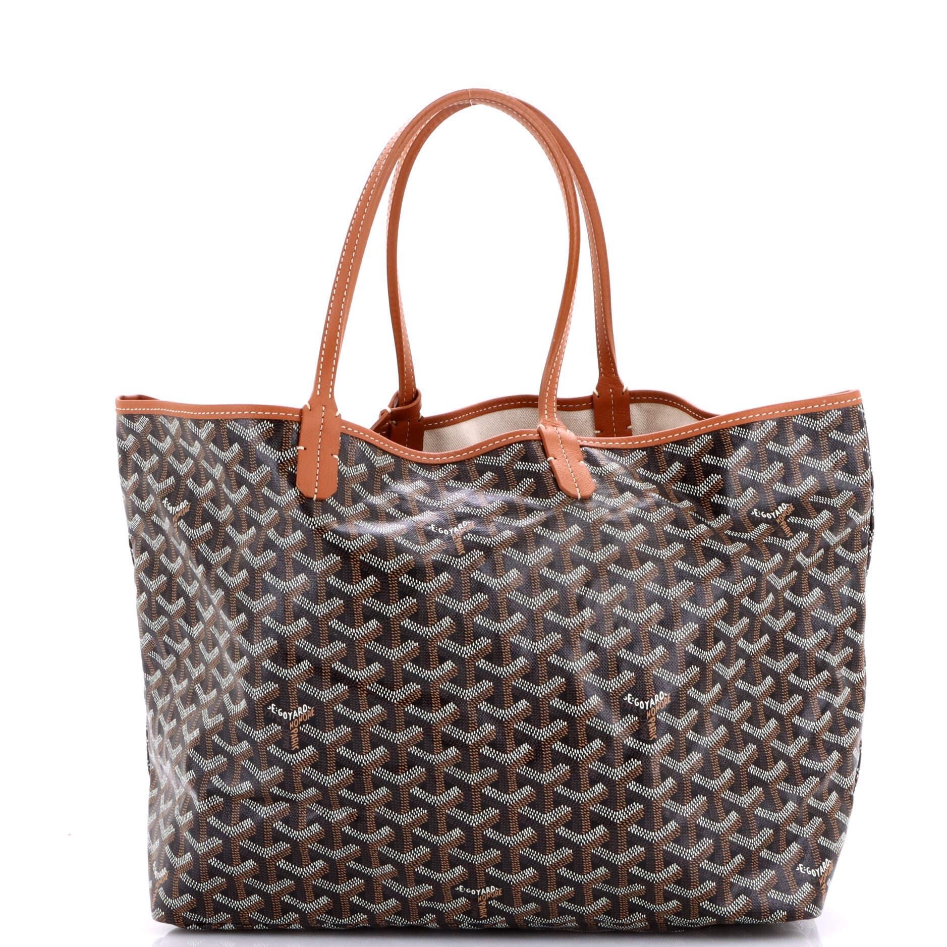 Pre-Owned Goyard Saint Louis Tote Coated Canvas PM, Main, color, Brown