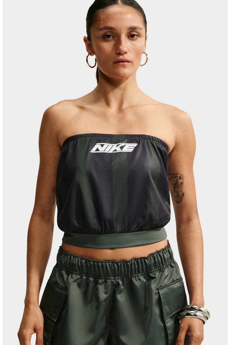 Striped Sportswear Crop Tube Top, Alternate, color, CAMO GREEN/ GRIDIRON/ WHITE
