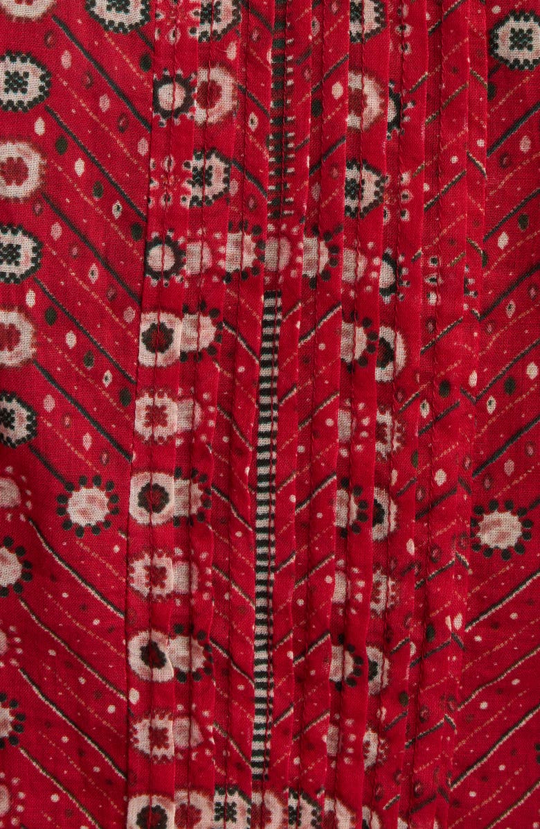 Isabel Marant Étoile Madrana Print Flutter Sleeve Top, Alternate, color, Red