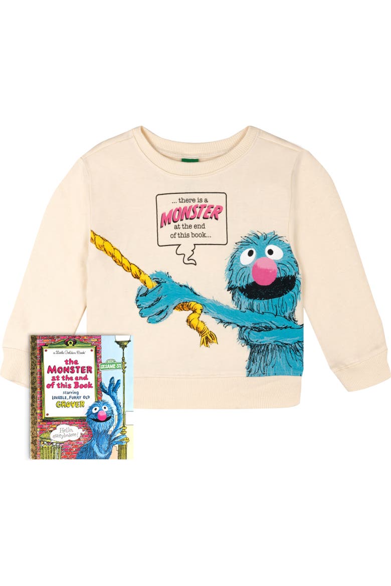 Sweatshirt and Book Set, Main, color, Grover Off White