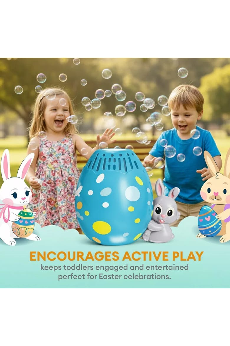 Easter Bunny Egg Bubble Maker Toy, Alternate, color, Blue