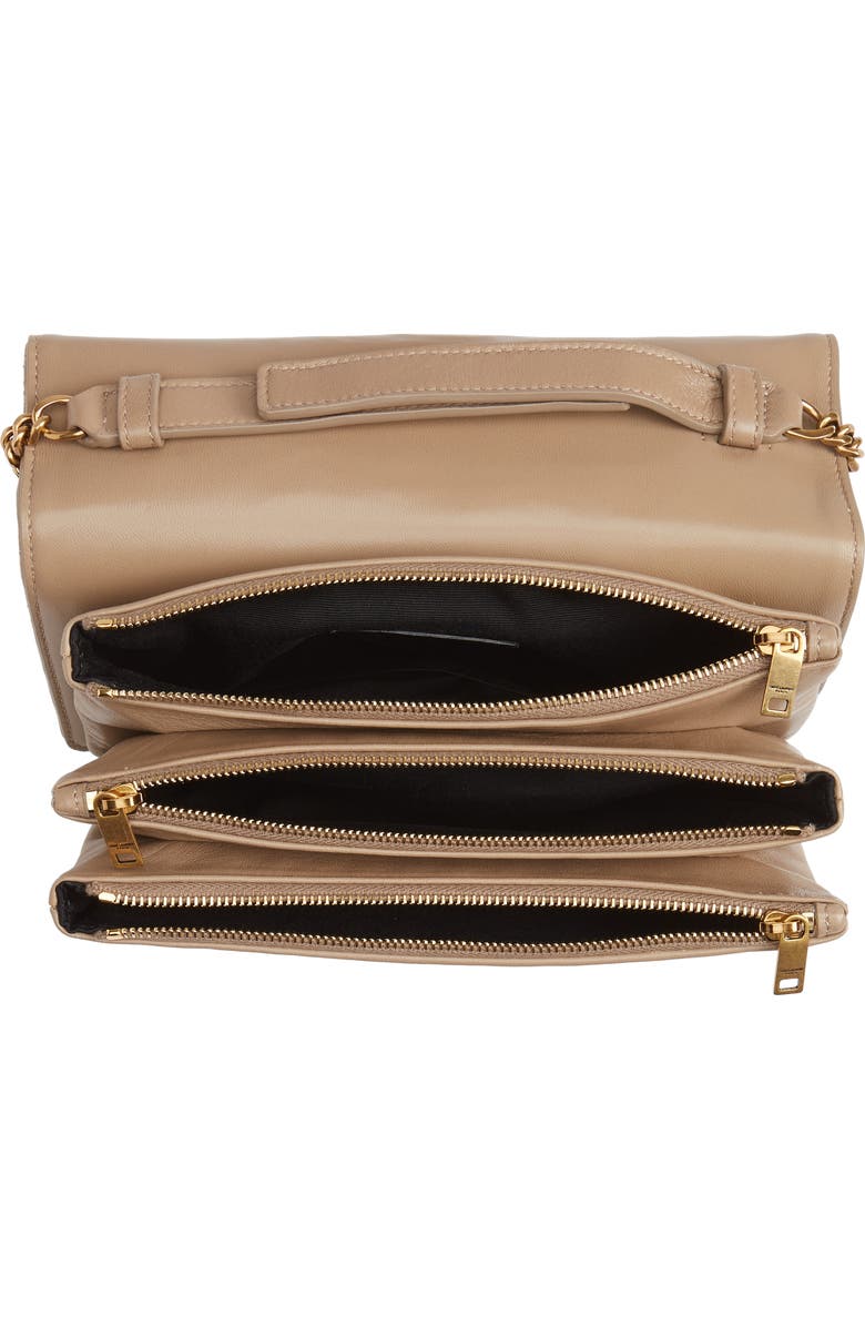 Saint Laurent Angie Quilted Lambskin Leather Crossbody Bag, Alternate, color,