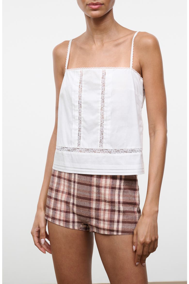 Corinna Lace Detail Cotton Top, Main, color, IVORY
