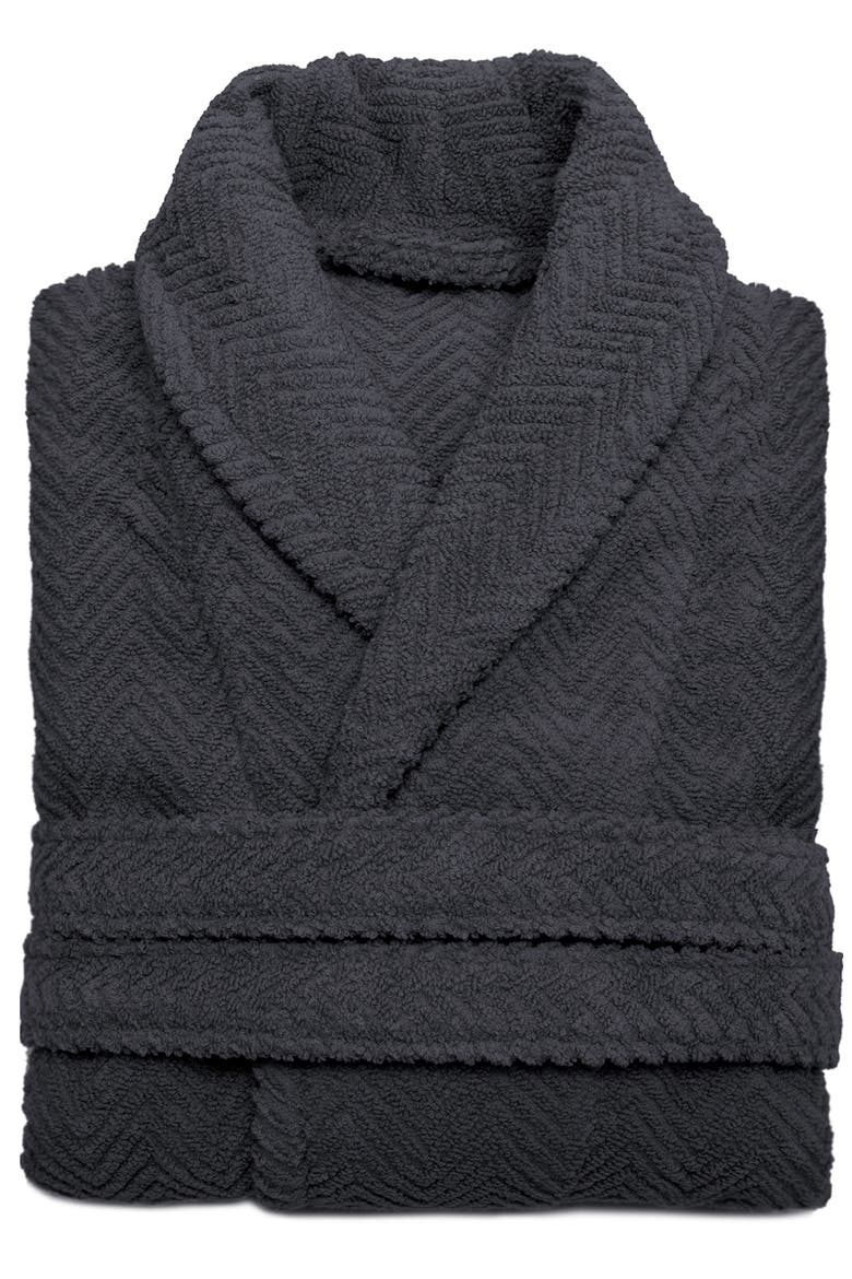 Unisex Herringbone Weave Bathrobe, Alternate, color, GRAY