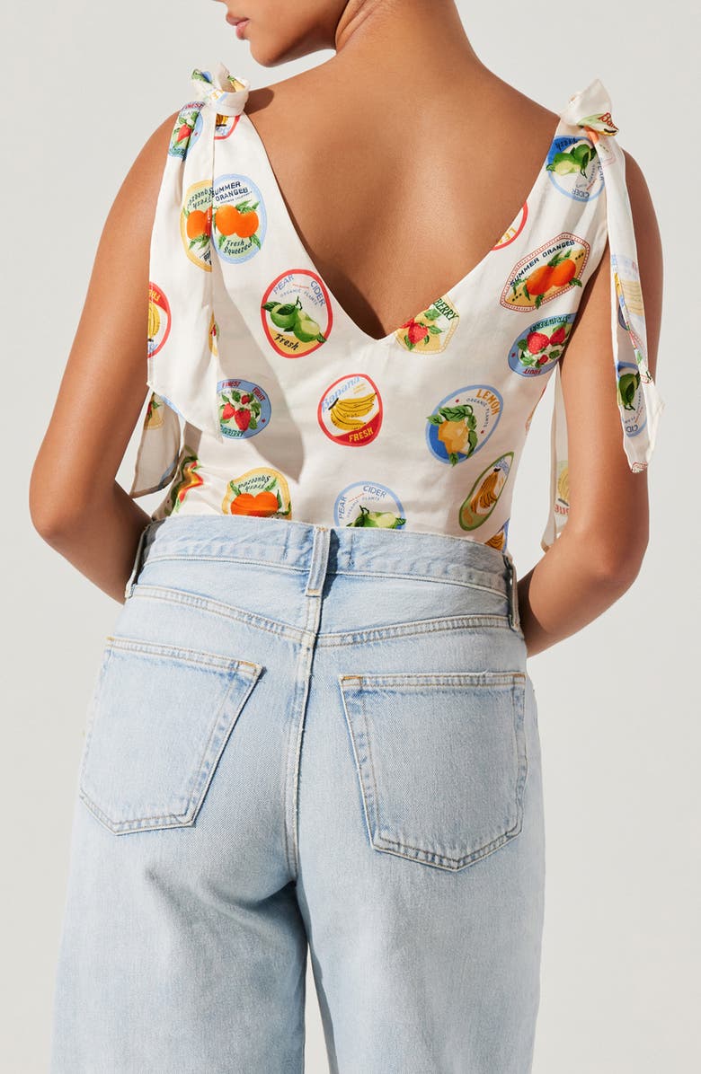 ASTR the Label Allexina Printed Cowl Neck Top, Alternate, color, Ivory Fruit Cocktail