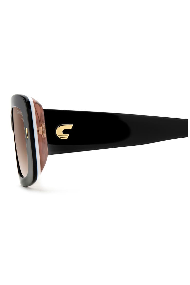 53mm Gradient Rectangular Sunglasses, Alternate, color, BLACK BEIGE/ BROWN GRADIENT