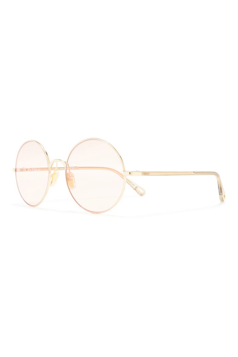 56mm Double Layer Round & Square Sunglasses, Alternate, color, GOLD BROWN