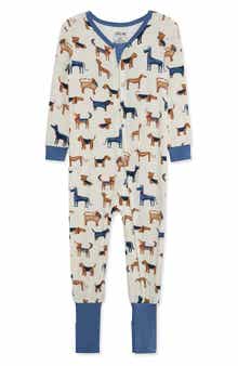 Puppy Print Stretch Viscose Convertible Footie