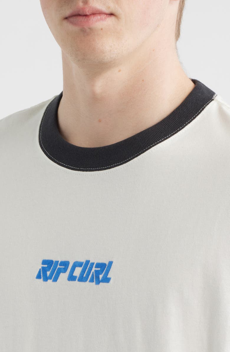 Rip Curl Liquid Trips Embroidered Ringer T-Shirt, Alternate, color, Bone