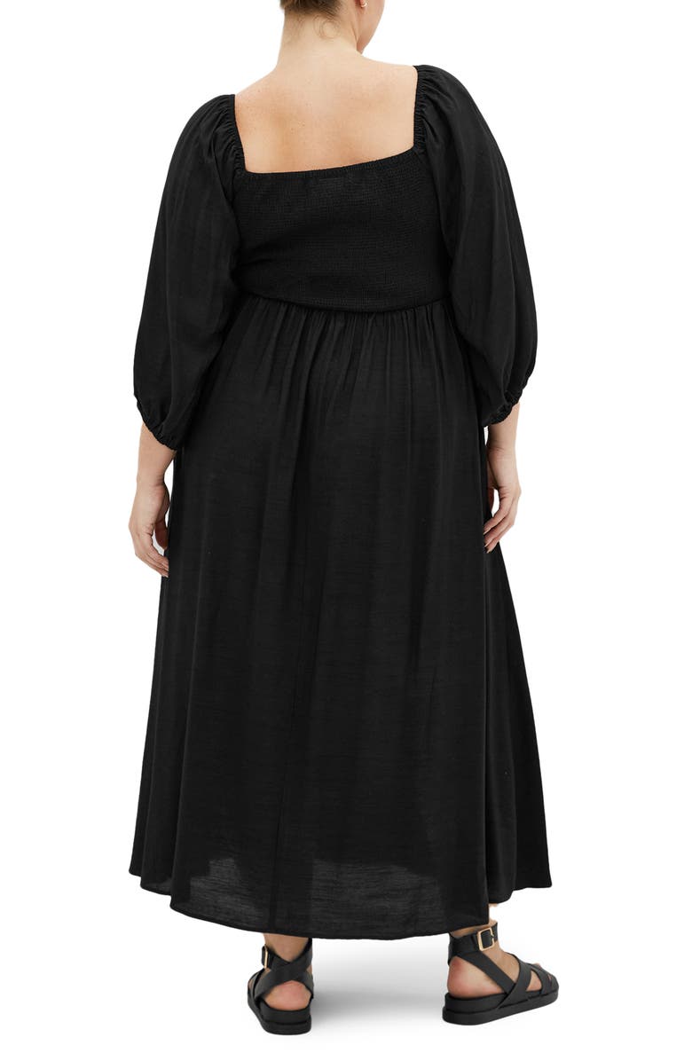 City Chic Abbigail Long Sleeve Maxi Dress, Alternate, color, Black