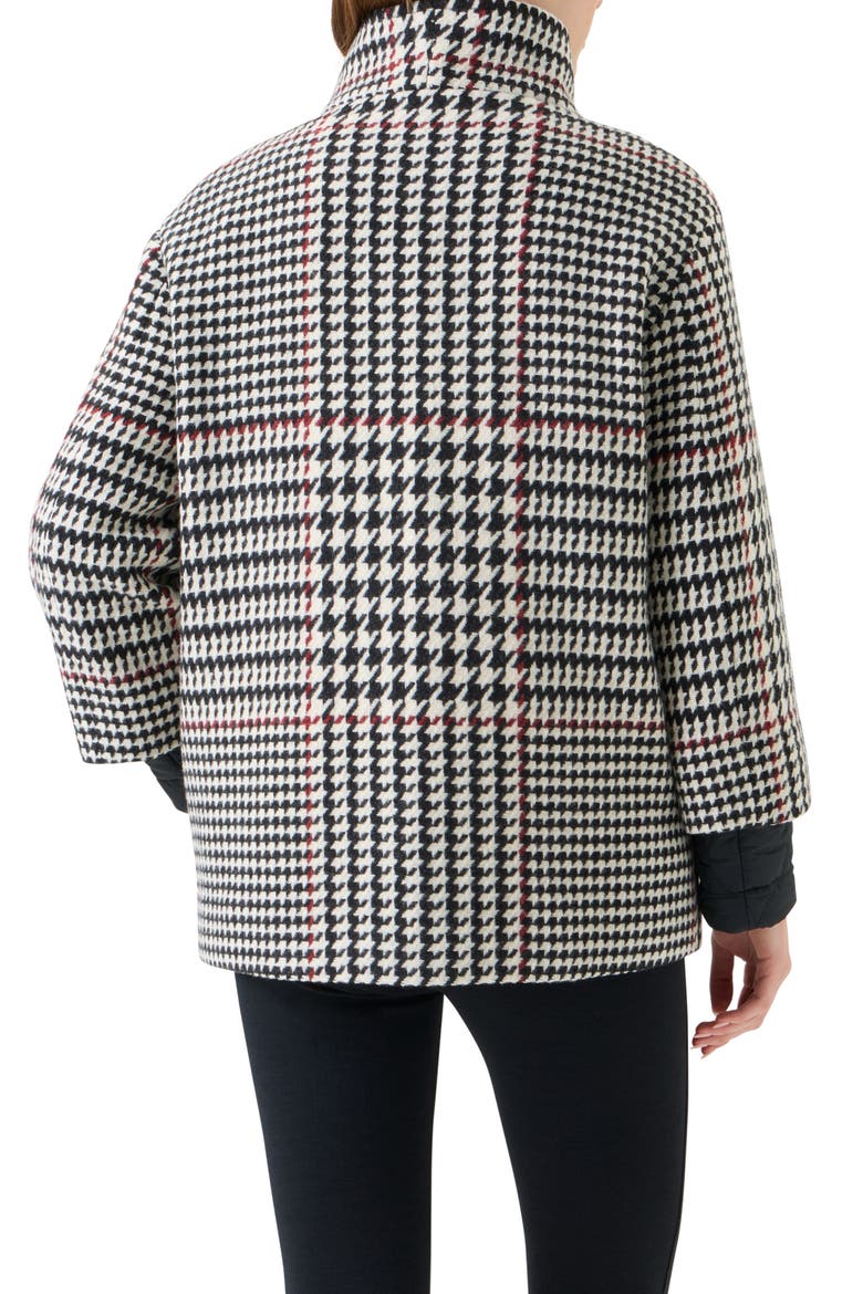 Glen Plaid 2-in-1 Car Coat, Alternate, color, BLACK-CREAM-VERMILLION