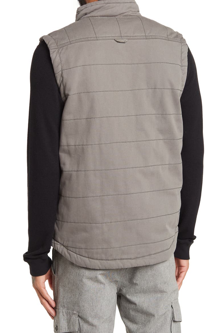 Quilted Vintage Twill Vest, Alternate, color, GREY GOOSE