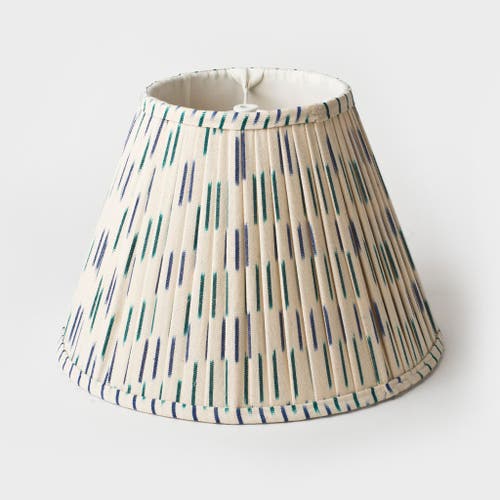 Mela Artisans Ikat Blue Pleated Lampshade In Beige