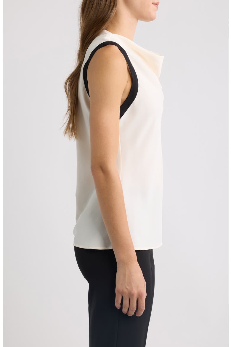 Cowl Neck Sleeveless Top, Alternate, color, WHITE DOVE / ANNE BLACK