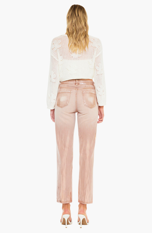 Kancan Premier Blaire Premier High Rise Straight Jeans In Pink Reflective
