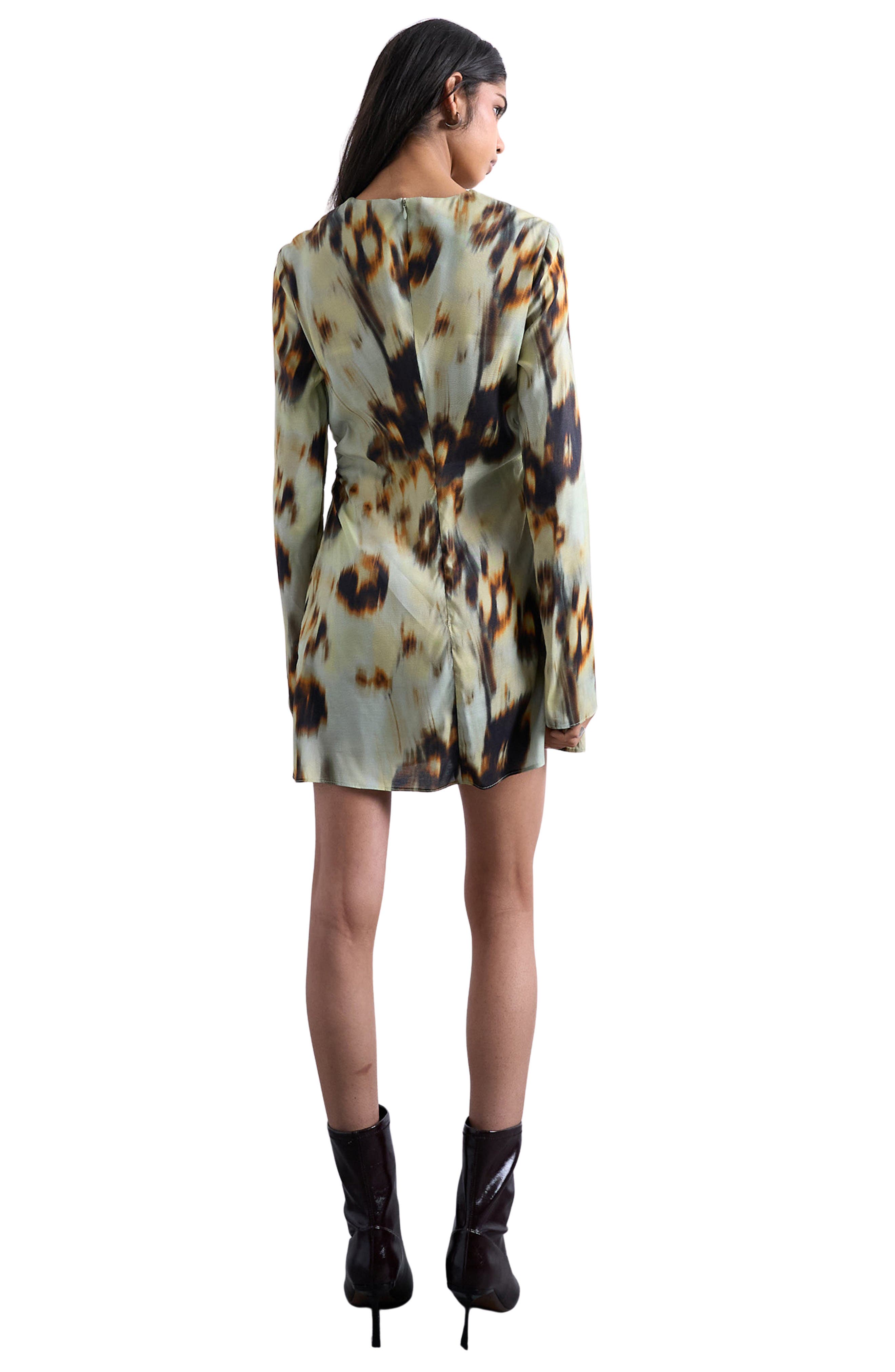 Ruched Long Sleeve Minidress - image 2