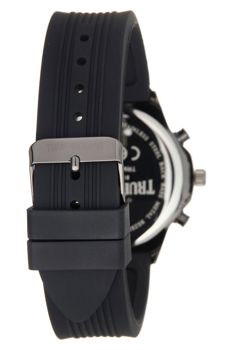 Mixed Index Silicone Strap Analog Watch, Alternate, color, BLACK