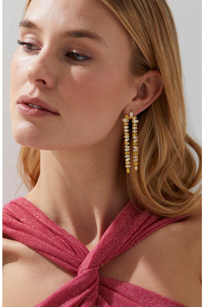 Palm Springs Double Linear Drop Earrings, Alternate, color, GOLD
