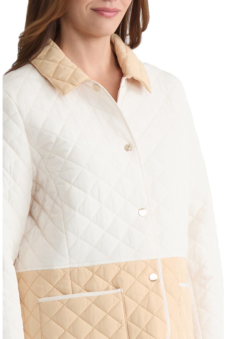 Colorblock Quilted Barn Jacket, Alternate, color, JONES WHITE/ CAFE AU LAIT