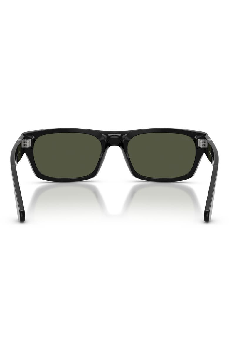 Persol 55mm Rectangular Sunglasses, Alternate, color, Black / Green