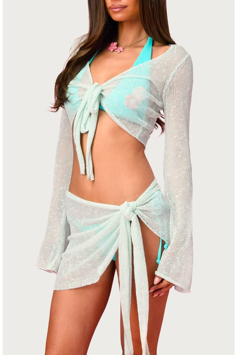 x Barbie™ Island Tie Front Cover-Up, Alternate, color, MINT