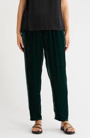 Eileen Fisher High Waist Tapered Ankle Velvet Pants