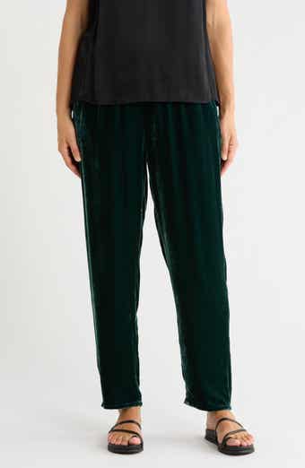 High Waist Tapered Ankle Velvet Pants