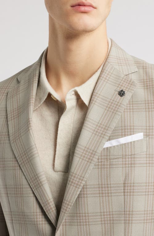 Shop Hugo Boss Boss Hutson Plaid Virgin Wool Sport Coat In Light Beige