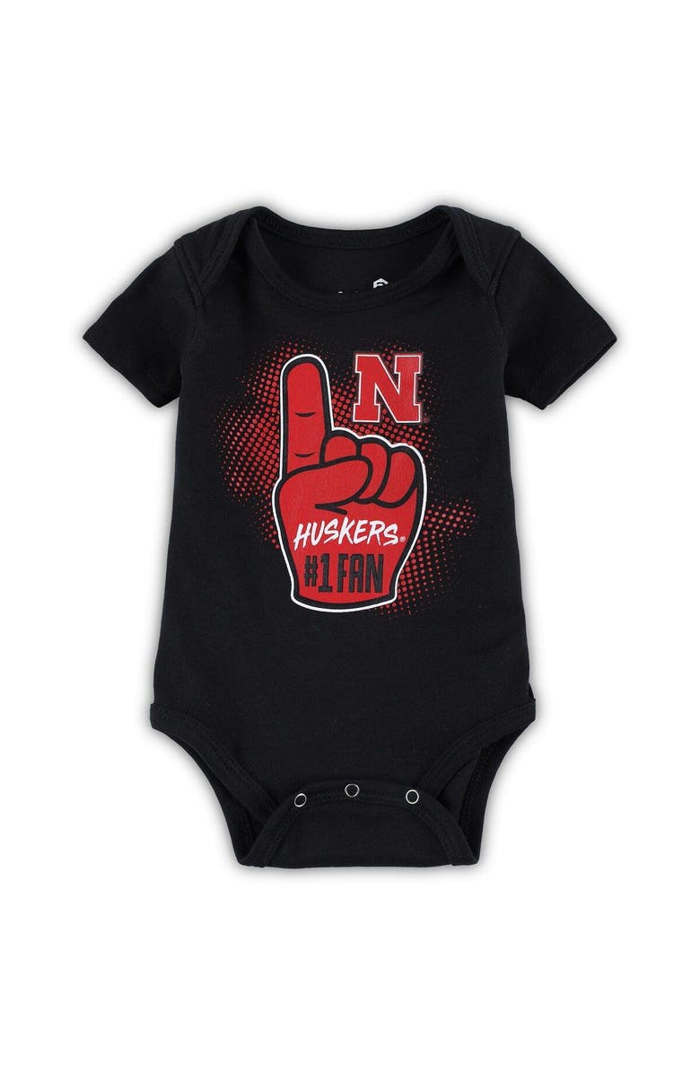 Outerstuff Newborn & Infant Scarlet/Black/Heathered Gray Nebraska Huskers 3-Pack Game On Bodysuit Set, Alternate, color, 