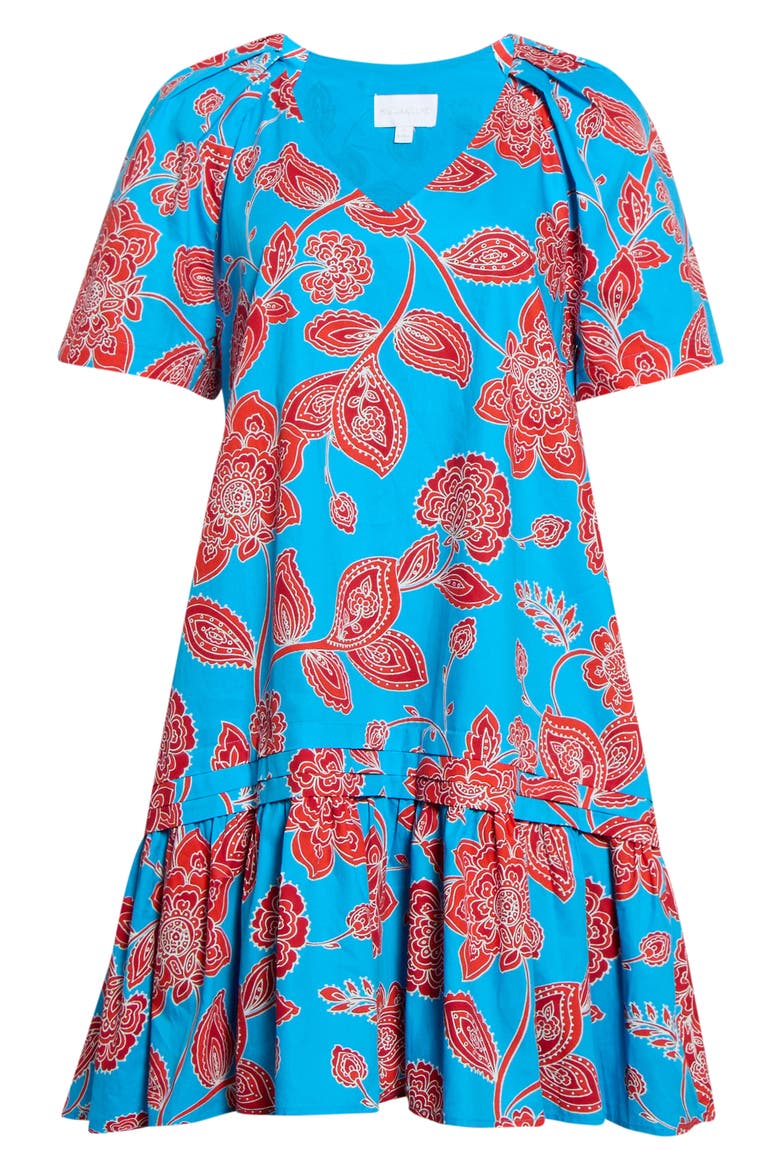 Ripon Floral Seruma Drop Waist Shift Dress, Alternate, color, BLUE-RED-MULTI