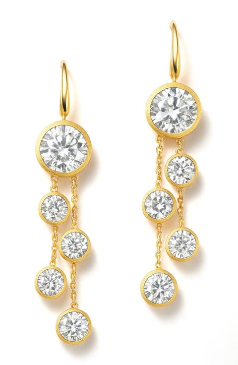 14K Gold Vermeil Cubic Zirconia Drop Earrings
