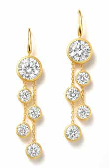 GABI RIELLE 14K Gold Vermeil Cubic Zirconia Drop Earrings
