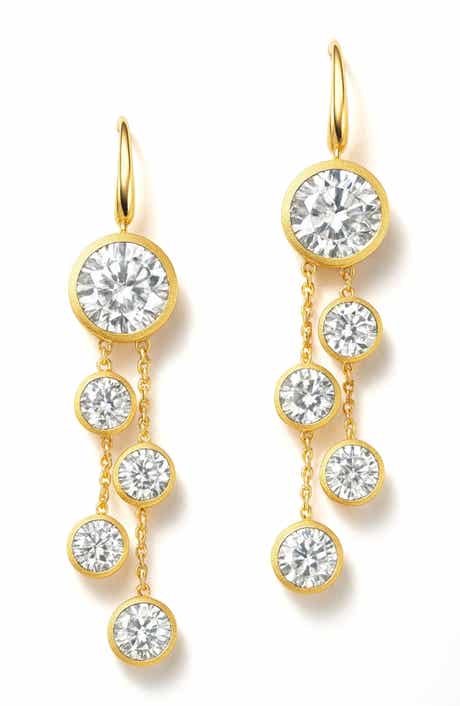 GABI RIELLE 14K Gold Vermeil Cubic Zirconia Drop Earrings